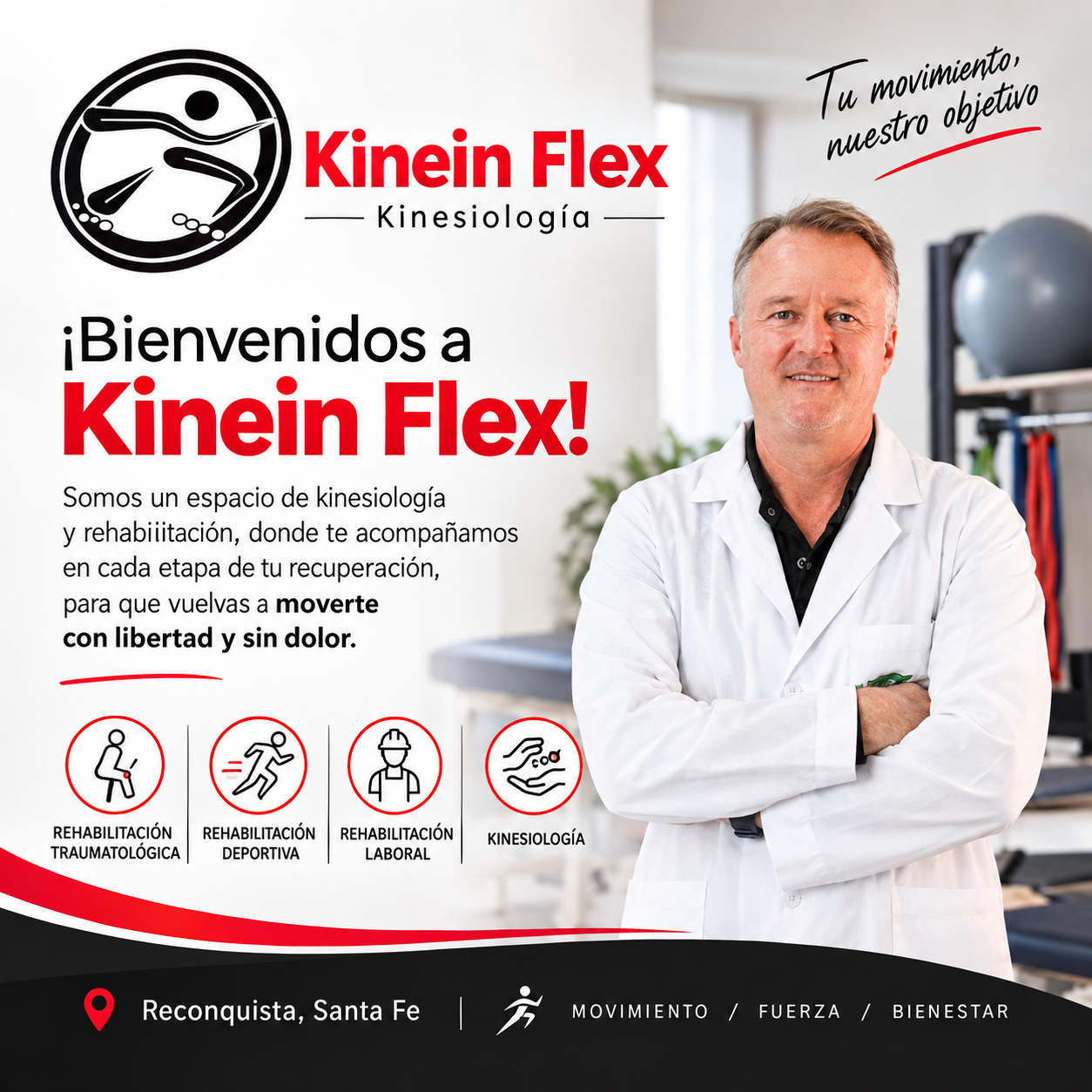 Presentación de Kinein Flex y sus servicios de rehabilitación